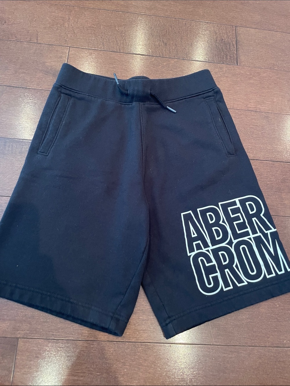 Abercrombie & Fitch Youth Black Logo Athletic Shorts